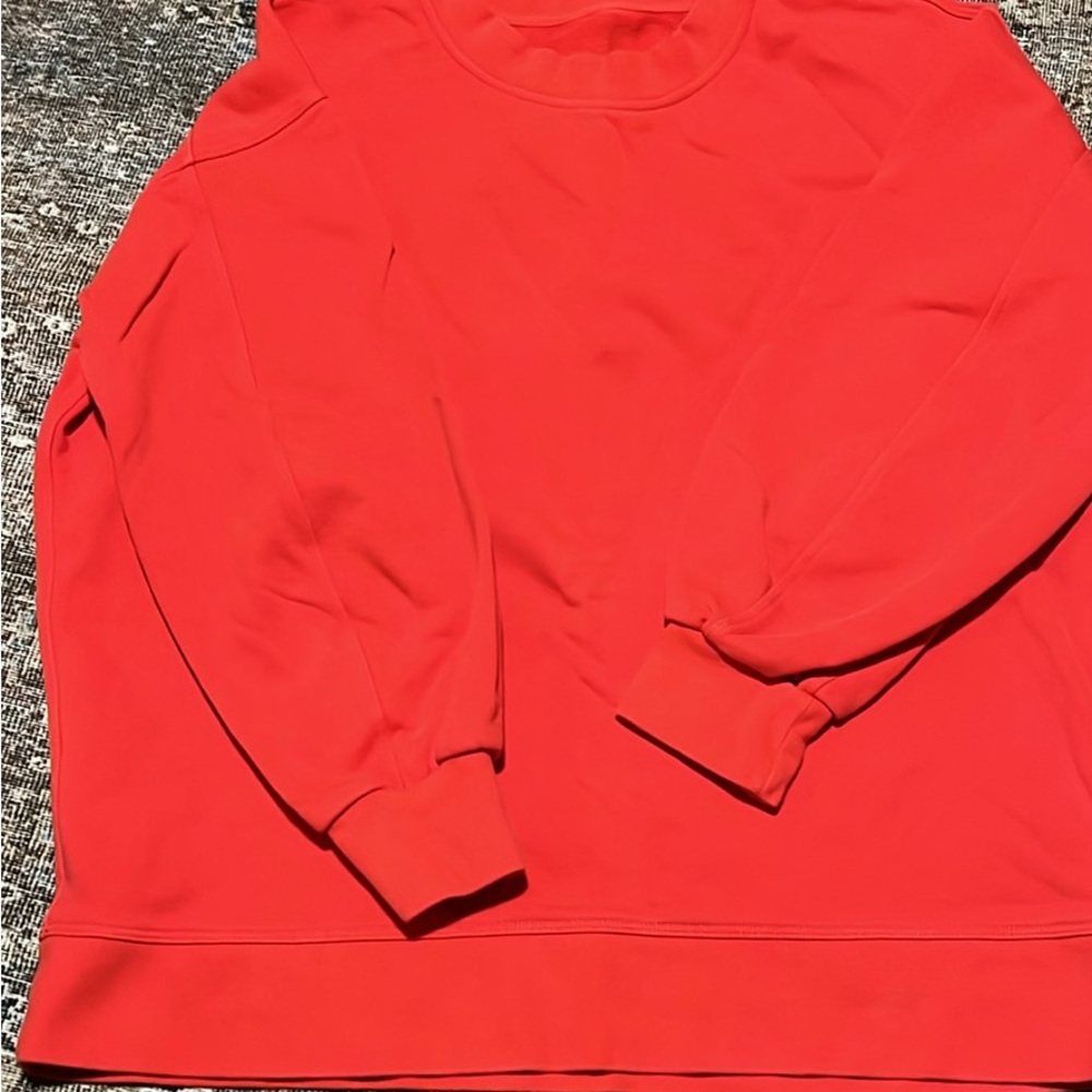 Red Crewneck Sweater with Soft Fabric and Relaxed Fit